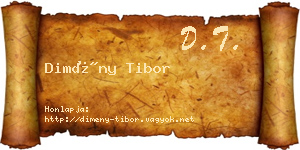 Dimény Tibor névjegykártya