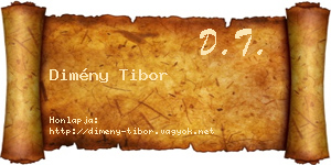 Dimény Tibor névjegykártya